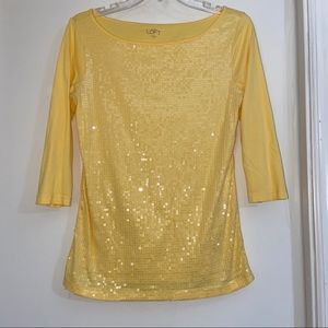 women’s yellow LOFT shirt